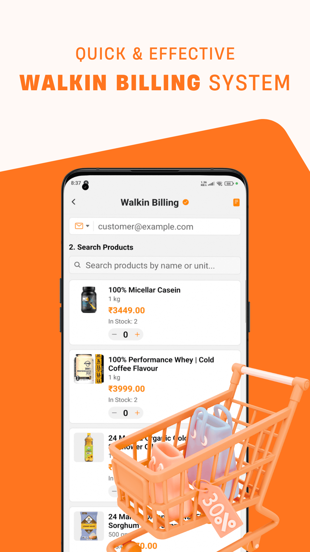 In-Store Billing Screenshot