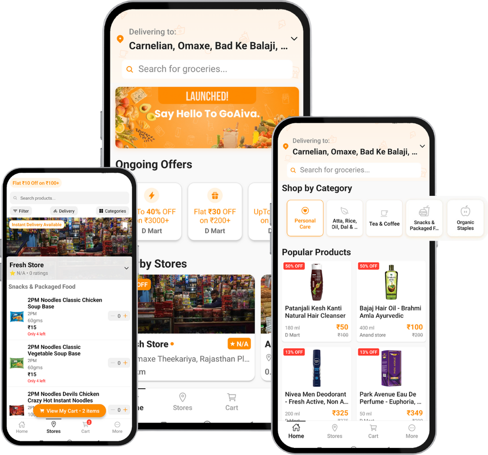 GoAiva App Full Screen Mockup